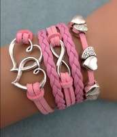 Infinity Bracelet pink hearts