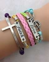 Infinity Bracelet brown faith Love Cross