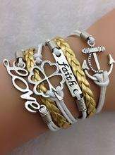 Infinity silver and gold faith love bracelet
