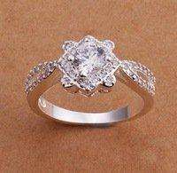 beautiful 925 sterling silver engagement size 8 ring 925 stamped
