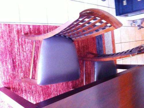 Chair with leather seat