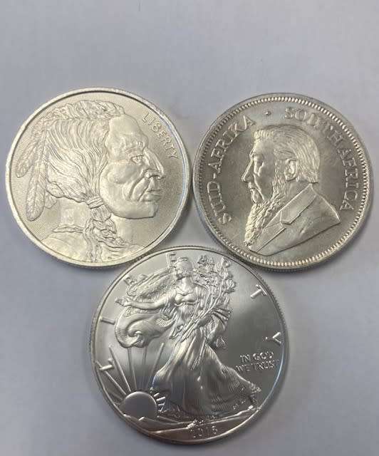 Silver 1oz Coins x 3