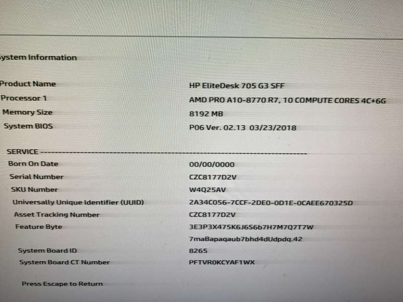 HP EliteDesk 705 G3 SFF - AMD A10 8770, 8GB DDR4, 480GB SSD, Win 10, Office 2016