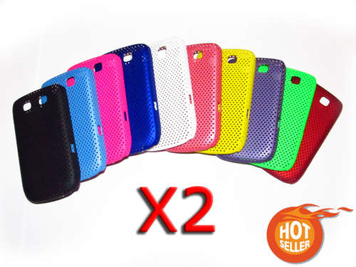 2 x Mesh Hard Back Case Cover For Blackberry Torch 9800 - New In Stock!!!