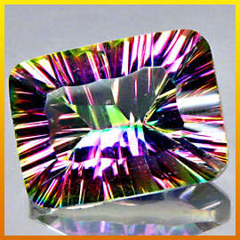 11.43Ct.AAA Cushion Concave Cut Natural Mystic Quartz