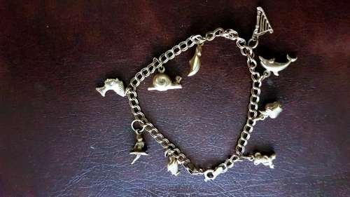 9ct Gold Charm Bracelet - 9 charms - 6.69g.