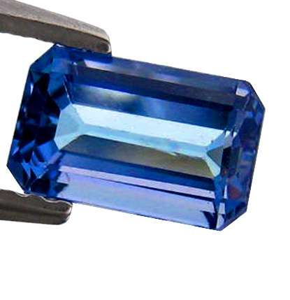 1.04 Cts AA Grade VVS Emerald Cut Violet Blue Natural Tanzanite