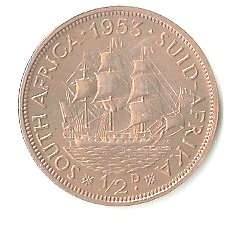 *** 1953  ZAR HALF PENNY PROOF *** SUPERB COIN ***