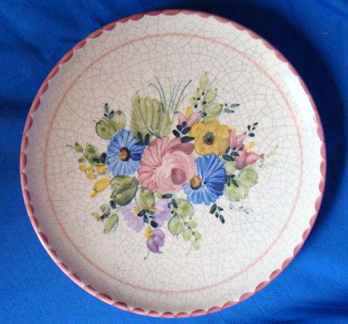 GMUNDNER KERAMIK - AUSTRIAN HANDPAINTED CRACKLE GLAZE VINTAGE DISH