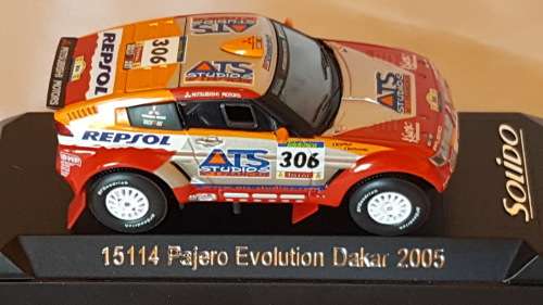 DIE CAST RALLY PAJERO EVOLUTION DAKAR 2005 -ORIGONAL BOX.SOLIDO