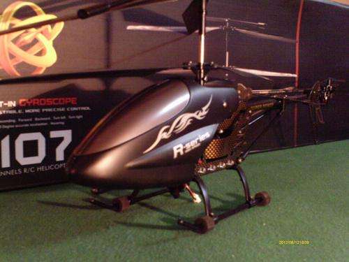 Huge R/C Helicopter R107 Matt Black & Carbon Fibre 58cm **Free Shipping**