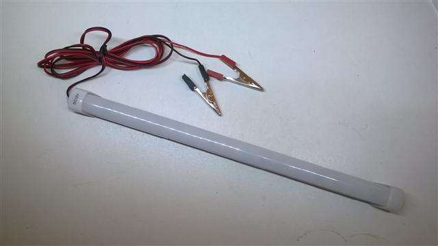 Very Bright LED 30cm light bar with 2m cable and battery clamps