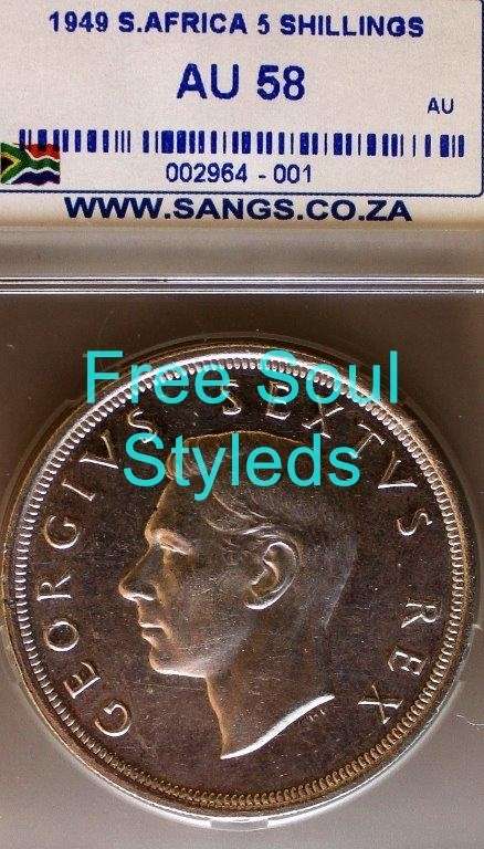 1949 5 Shillings SANGS Graded AU 58