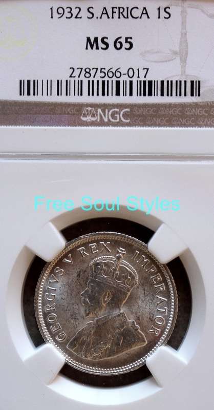 1932 1 Shilling NGC Graded MS 65 - Catalogue Value R5 500.00