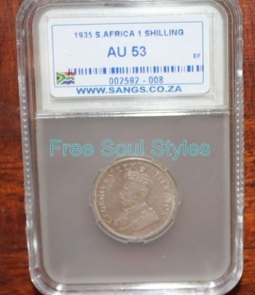 1935 1 Shilling SANGS Graded AU 53 - Catalogue Value R3 000.00