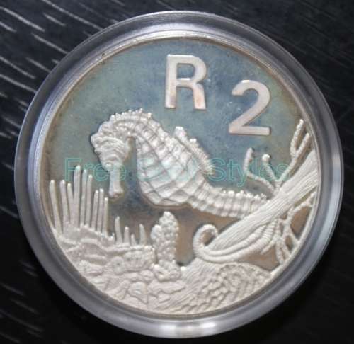 1997 Silver R2 Crown Seahorse in SA Mint Box