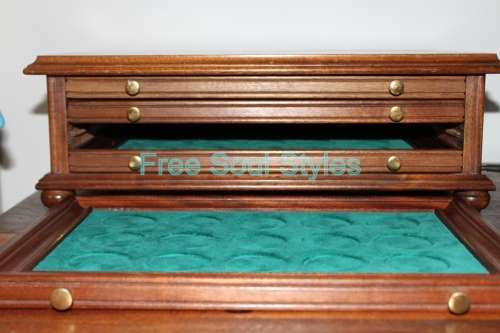 Beautiful Wooden 60 Slot Coin Drawer