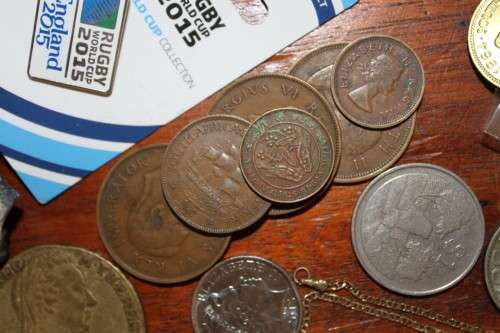 Junk Drawer Lot of Stamps, Coins, Notes and Other Items - Please See Below - Unresearched