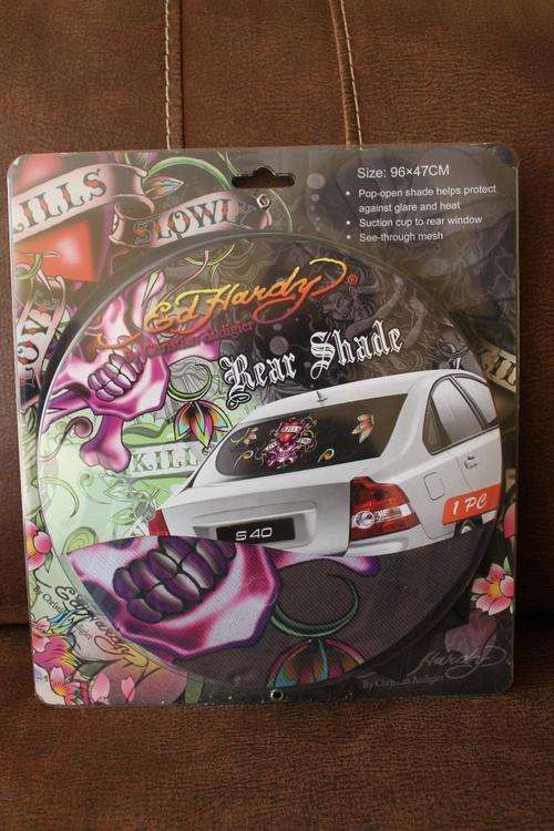 Ed Hardy Love Kills Slowly Rear Car Shade Cover