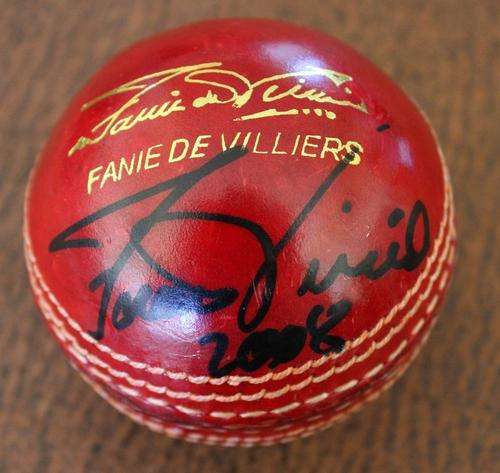 Cricket Ball Signed By Fanie De Villiers 2008