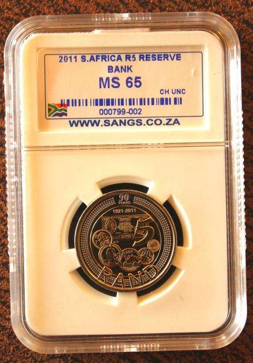SANGS Graded MS 65 Reserve Bank SARB R5 Coin
