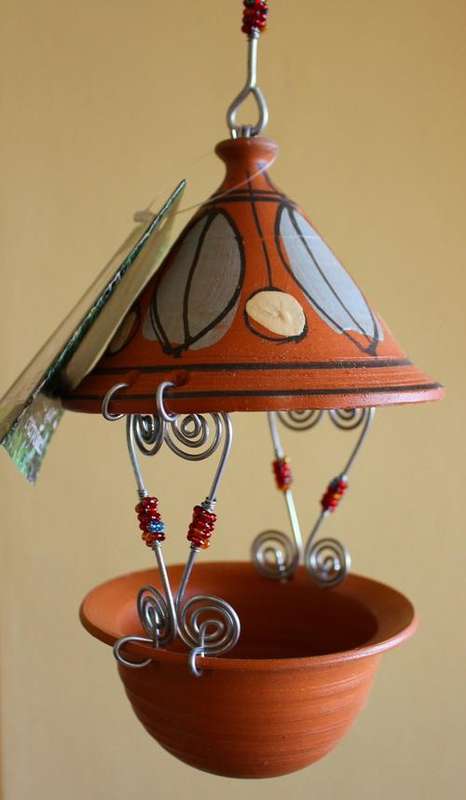 Funky Terracotta Bird Feeder
