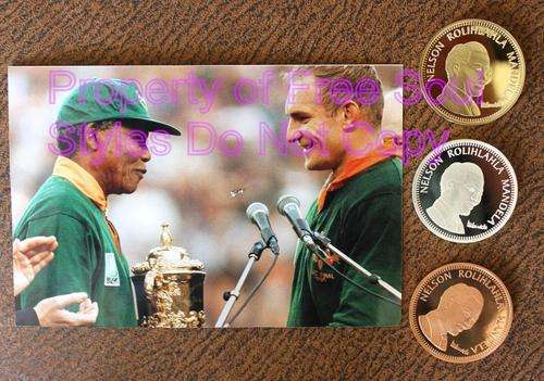 Set of Nelson Mandela 10 Years of Freedom Gold, Silver and Bronze Clad Medallions