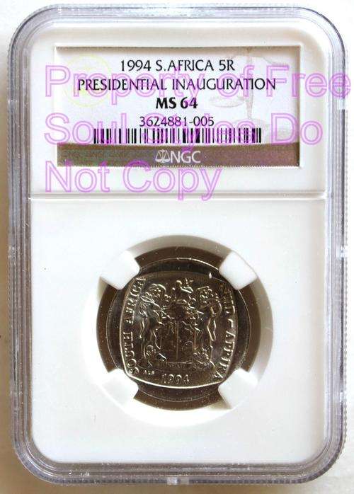 1994 R5 Inauguration Coin NGC Graded MS 64