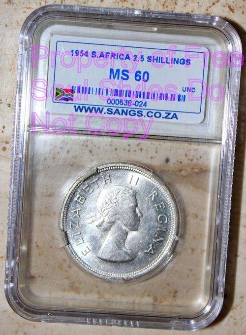 1954 2.5 Shillings SANGS Graded MS 60