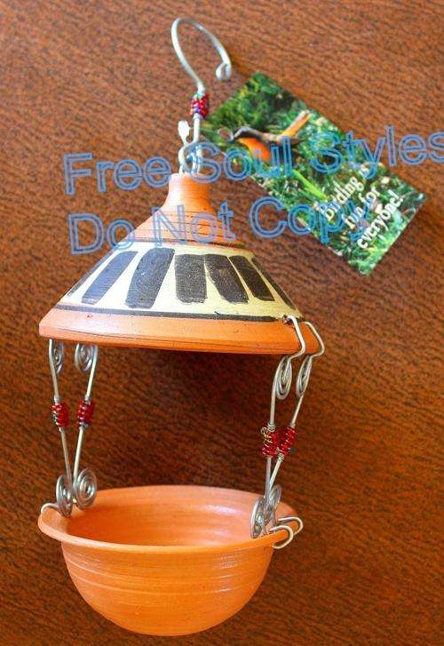 Funky Terracotta Bird Feeder