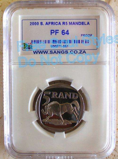 2000 RARE!! Nelson Mandela Smiley R5 SANGS Graded PF 64