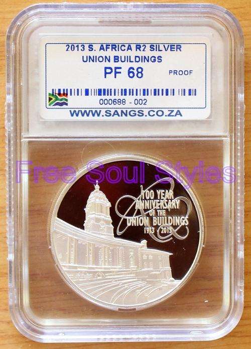 1ST ON BOB!! 2013 Silver R2 Union Building SANGS Graded PF 68!!