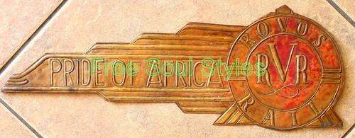 Rovos Rail Pride of Africa Copper Carriage Name Plate