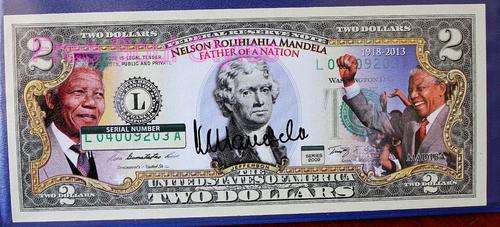 Third in the Series Nelson Mandela Amandla Salute American Commemorative 2$ Bill