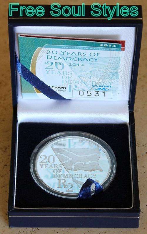 2014 20 Years of Democracy PROOF R2 Coin in SA Mint Box