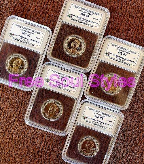 Set of 2008 90th Birthday R5 SANGS Graded MS 63, 64, 65, 66 and 67