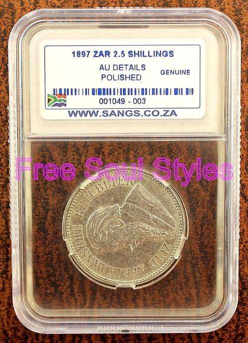 1897 ZAR 2.5 Shillings SANGS Graded AU Details