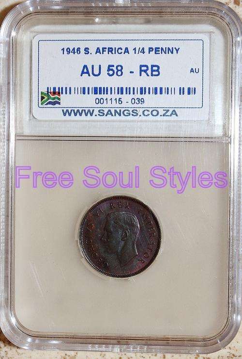 1946 1/4 Penny SANGS Graded AU 58 RB