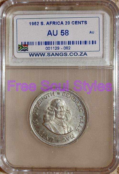 1962 20 Cents SANGS Graded AU 58