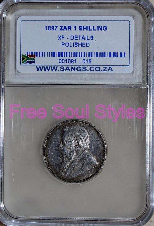 1897 ZAR 1 Shilling SANGS Graded XF Details
