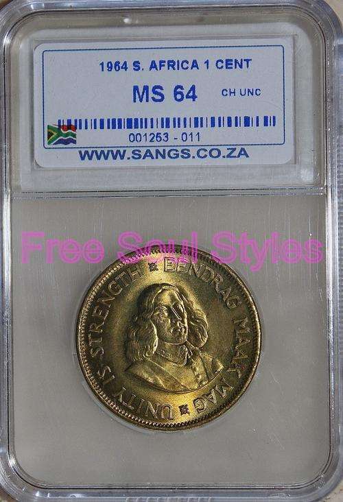 1964 1 Cent SANGS Graded MS 64