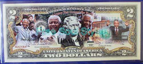 Nelson Mandela "A Legacy That Changed The World" USA 2 Dollar Commemorative Bill