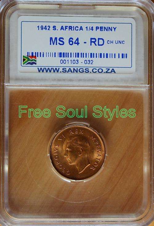 1942 1/4 Penny SANGS Graded MS 64 RD
