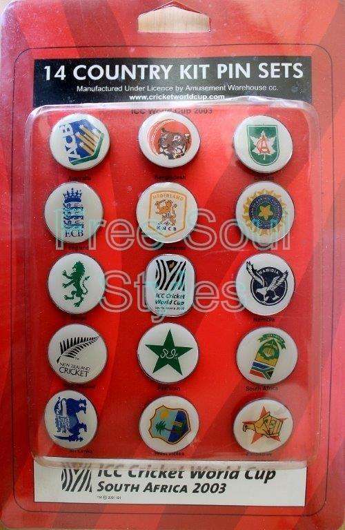 Cricket World Cup 2003 Set of Teams Pins - Scarce