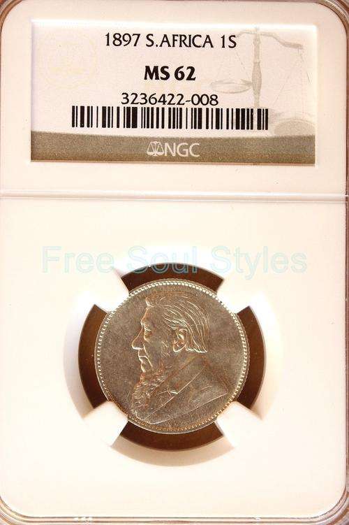 1897 ZAR 1 Shilling NGC Graded MS 62 - Catalogue Value R3 700.00