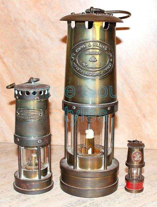 Rare Genuine E. Thomas & Williams Mining Lamp Set