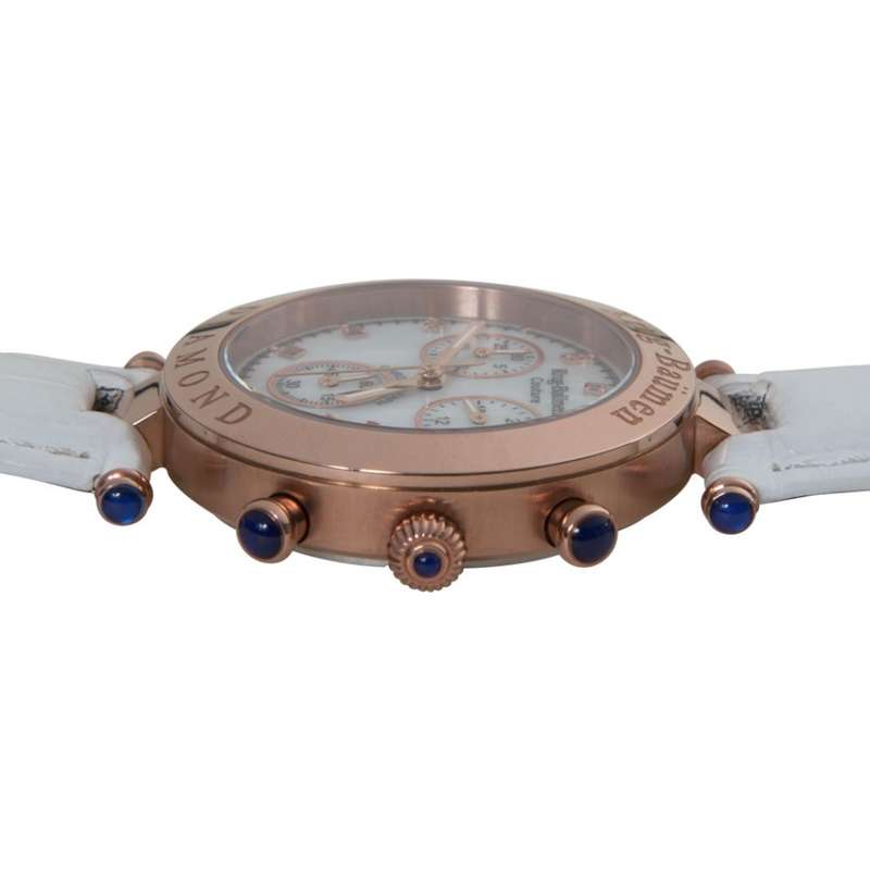 Retail: R12,879.86 Krug Baumen UNISEX Couture Chrono White MOP Diamond Rose Gold Watch