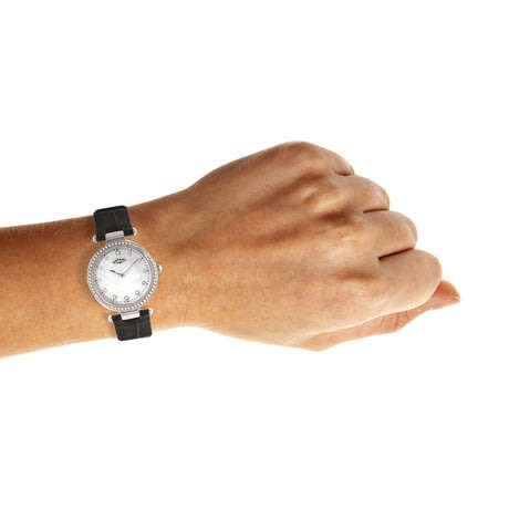 Rotary Ladies Classic Mother Of Pearl Leather Strap Steel Watch
