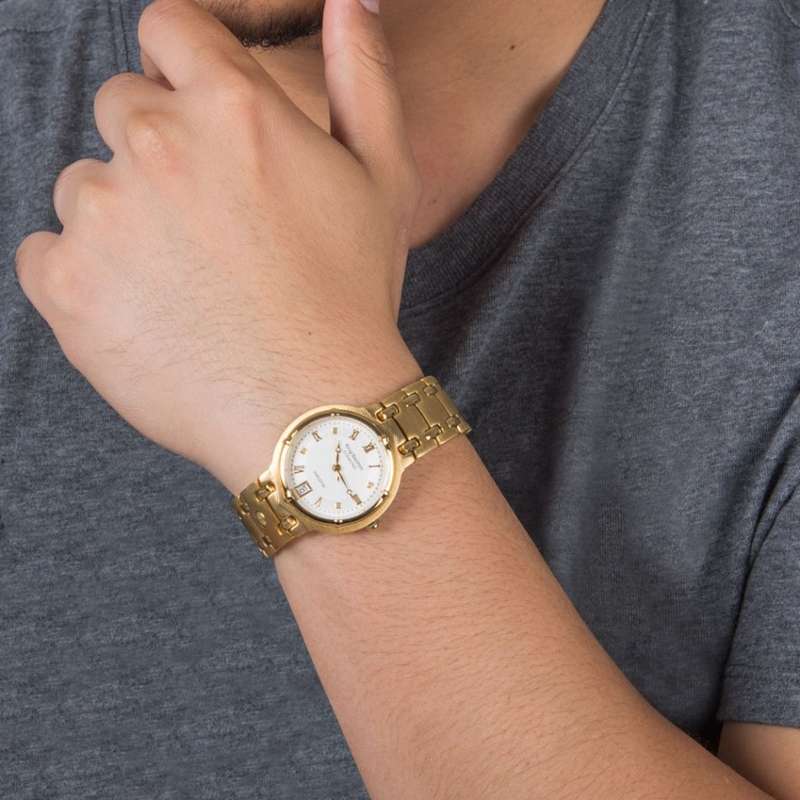 Retail R11,209.00 Krug Baumen MEN Charleston 4X REAL Diamonds 18kT Gold  Strap Watch