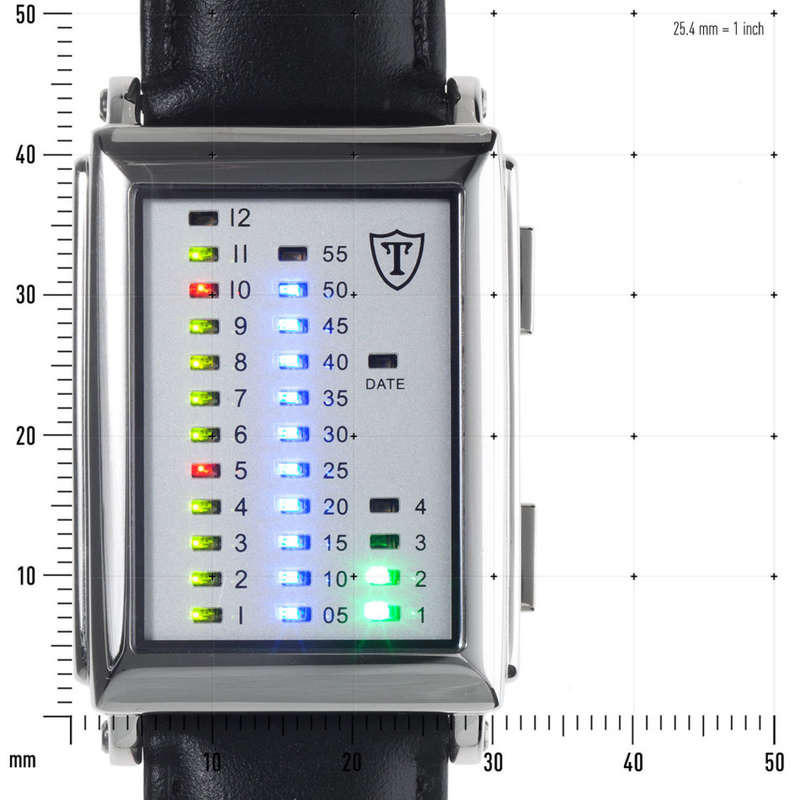 **New** DETOMASO Spacy Timeline Mens Wrist Watch Stainless Steel LED Binary Display Watch
